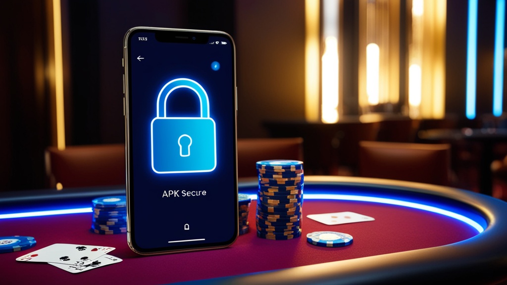 Smartfon z plikiem APK i symbolem bezpieczeństwa